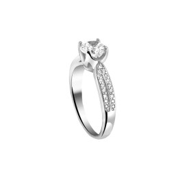 ασημένιο μονόπετρο δαχτυλίδι λευκά ζιργκόν D21200230