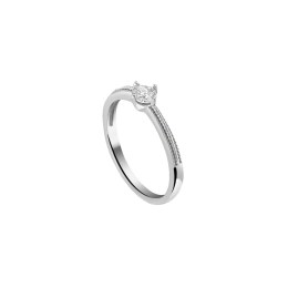 ασημένιο μονόπετρο δαχτυλίδι λευκό ζιργκόν D21200170
