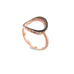 ασημένιο ροζ επίχρυσο γυναικείο δαχτυλίδι οβάλ D21300080