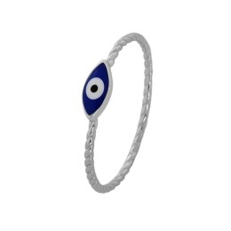 δαχτυλίδι ασημένιο γυναικείο μπλε ματάκι D21200015