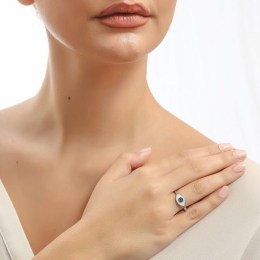 δαχτυλίδι ασημένιο γυναικείο μπλε μάτι D21200033(a)