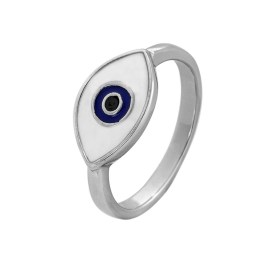 δαχτυλίδι ασημένιο γυναικείο μπλε μάτι D21200033 