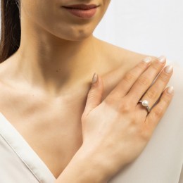 δαχτυλίδι γυναικείο ασημένιο μαργαριτάρι D21200151(a)