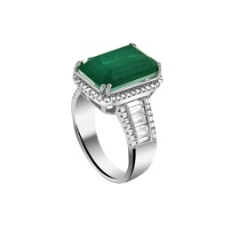 δαχτυλίδι γυναικείο ασημένιο πράσινη πέτρα D21200242