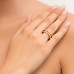 δαχτυλίδι γυναικείο επίχρυσο ασημένιο διπλό D21100105(b)