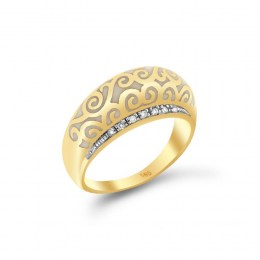 Δαχτυλίδι γυναικείο κίτρινο χρυσό ανάγλυφο D11100726
