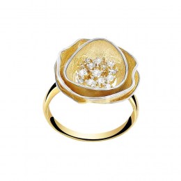 Δαχτυλίδι γυναικείο κίτρινο χρυσό λουλούδι D11100788
