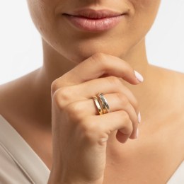 δαχτυλίδι γυναικείο κίτρινο χρυσό τριπλό D11400885(a)