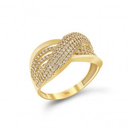Δαχτυλίδι γυναικείο κίτρινο χρυσό ζιργκόν D11100485