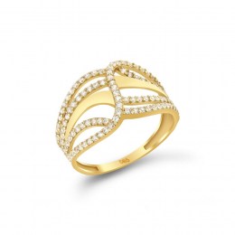 Δαχτυλίδι γυναικείο κίτρινο χρυσό ζιργκόν D11100526