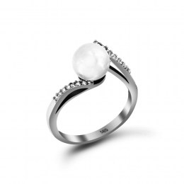 Δαχτυλίδι γυναικείο λευκόχρυσο μαργαριτάρι D11200761