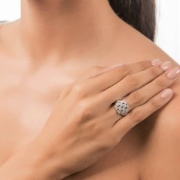 Δαχτυλίδι γυναικείο λευκόχρυσο ζιργκόν D11200460(b)
