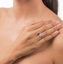 Δαχτυλίδι γυναικείο λευκόχρυσο ζιργκόν D11200467(b)