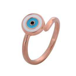 δαχτυλίδι γυναικείο ροζ επίχρυσο ασημένιο μάτι D21300038