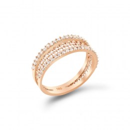 Δαχτυλίδι γυναικείο ροζ χρυσό πλέξη D11300710