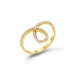 Δαχτυλίδι κίτρινο χρυσό δάκρυ ζιργκόν D11100511