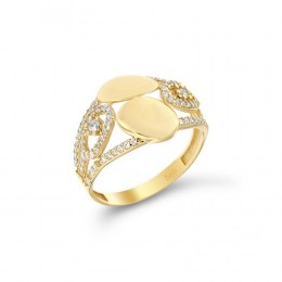 Δαχτυλίδι κίτρινο χρυσό γυναικείο κύκλοι D11100701