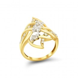 Δαχτυλίδι κίτρινο χρυσό γυναικείο λουλούδι D11100670