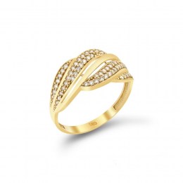 Δαχτυλίδι κίτρινο χρυσό γυναικείο ζιργκόν D11100480