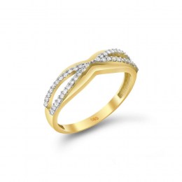 Δαχτυλίδι κίτρινο χρυσό γυναικείο ζιργκόν D11100482