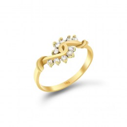 Δαχτυλίδι κίτρινο χρυσό γυναικείο φύλλα D11100491