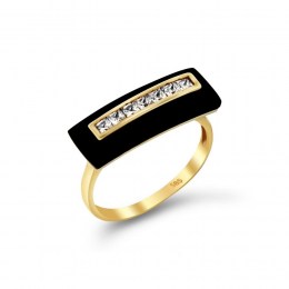 Δαχτυλίδι κίτρινο χρυσό γυναικείο όνυχα D11100347