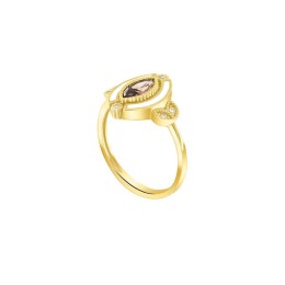 δαχτυλίδι κίτρινο χρυσό καφέ ζιργκόν D11101014