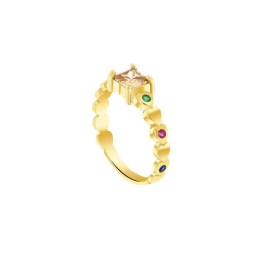 δαχτυλίδι κίτρινο χρυσό πολύχρωμα ζιργκόν D11101005
