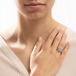 δαχτυλίδι λευκόχρυσο γυναικείο λευκά ζιργκόν D11201015(a)