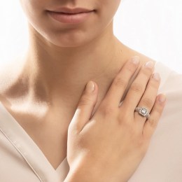 δαχτυλίδι λευκόχρυσο γυναικείο λευκά ζιργκόν D11201021(a)