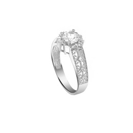 δαχτυλίδι λευκόχρυσο γυναικείο λευκά ζιργκόν D11201033