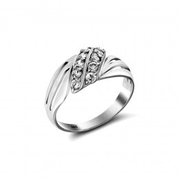 Δαχτυλίδι λευκόχρυσο γυναικείο ζιργκόν D11200040