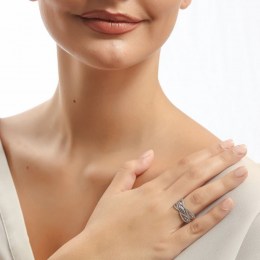 Δαχτυλίδι λευκόχρυσο γυναικείο ζιργκόν D11200043(a)