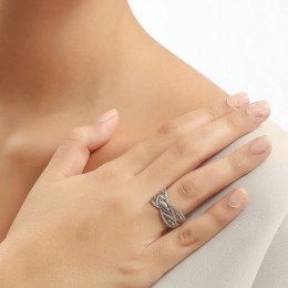 Δαχτυλίδι λευκόχρυσο γυναικείο ζιργκόν D11200043(b)