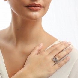 Δαχτυλίδι λευκόχρυσο γυναικείο ζιργκόν D11200047(a)