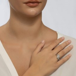 Δαχτυλίδι λευκόχρυσο γυναικείο ζιργκόν D11200463(a)
