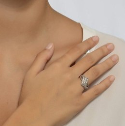 Δαχτυλίδι λευκόχρυσο γυναικείο ζιργκόν D11200463(b)