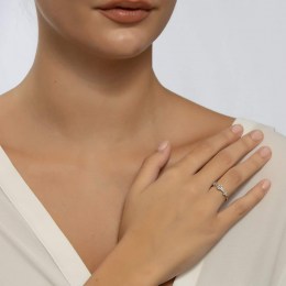 Δαχτυλίδι λευκόχρυσο γυναικείο ζιργκόν D11200683(a)