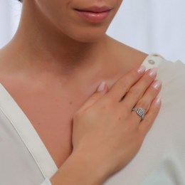 δαχτυλίδι λευκόχρυσο γυναικείο ζιργκόν D11200892(a)