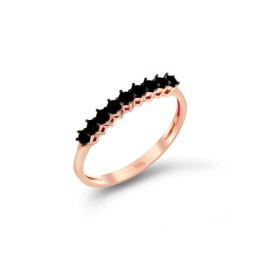 δαχτυλίδι μισόβερο ροζ χρυσό μαύρα ζιργκόν D11300353