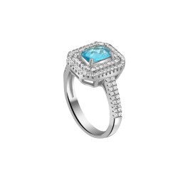 δαχτυλίδι μονόπετρο ασημένιο γαλάζιο ζιργκόν D21200239