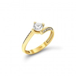 Δαχτυλίδι μονόπετρο κίτρινο χρυσό ζιργκόν D11100650