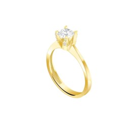 δαχτυλίδι μονόπετρο κίτρινο χρυσό ζιργκόν D11100981