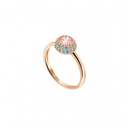 δαχτυλίδι μονόπετρο ροζ χρυσό ζιργκόν D11300806