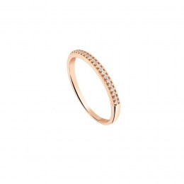 δαχτυλίδι ροζ επίχρυσο ασημένιο μισόβερο D21300103