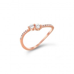 Δαχτυλίδι ροζ χρυσό μισόβερο ζιργκόν D11300321
