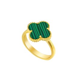 επίχρυσο ασημένιο δαχτυλίδι πράσινος σταυρός D21100135
