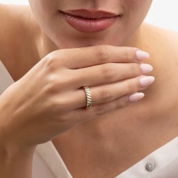 επίχρυσο ασημένιο γυναικείο δαχτυλίδι ραβδωτό D21100131(a)