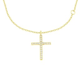 επίχρυσο ασημένιο γυναικείο κολιέ σταυρός KL21100348