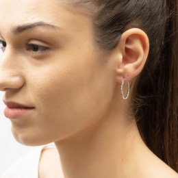 γυναικεία ασημένια σκουλαρίκια κρίκοι μεσαίοι SK21200235(a)